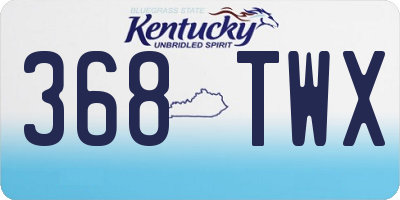 KY license plate 368TWX