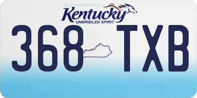 KY license plate 368TXB