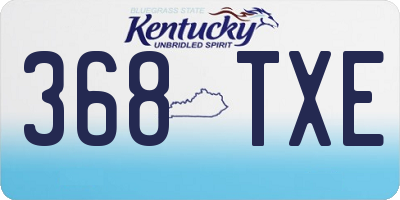 KY license plate 368TXE
