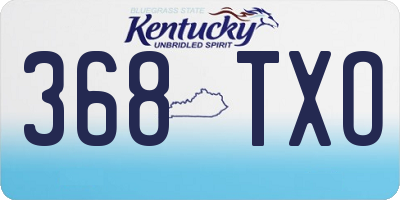 KY license plate 368TXO