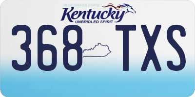 KY license plate 368TXS