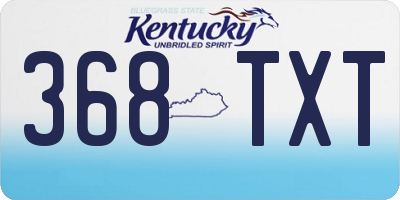KY license plate 368TXT