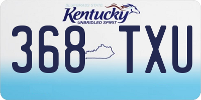 KY license plate 368TXU