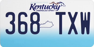 KY license plate 368TXW