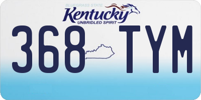 KY license plate 368TYM