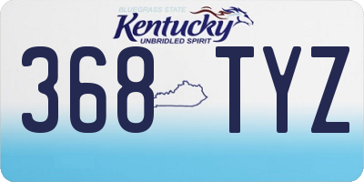 KY license plate 368TYZ