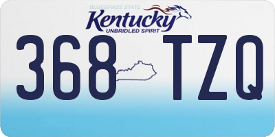 KY license plate 368TZQ