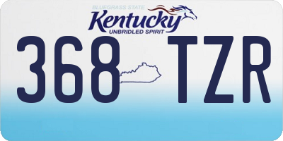 KY license plate 368TZR