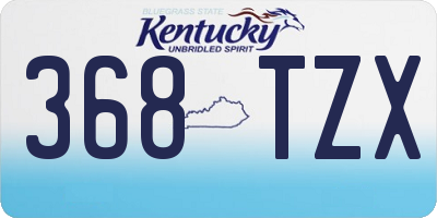 KY license plate 368TZX