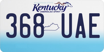 KY license plate 368UAE