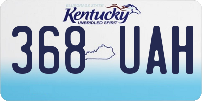 KY license plate 368UAH