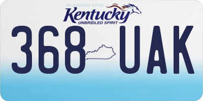 KY license plate 368UAK