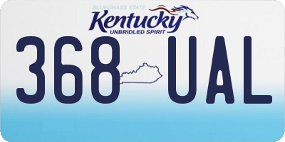 KY license plate 368UAL