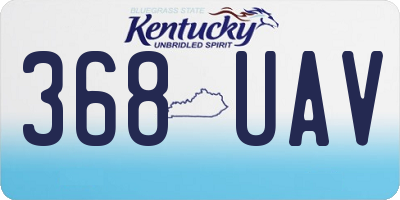 KY license plate 368UAV
