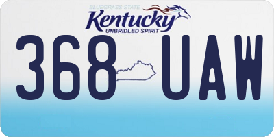 KY license plate 368UAW