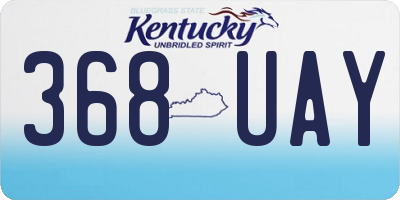 KY license plate 368UAY