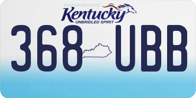 KY license plate 368UBB