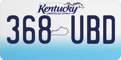 KY license plate 368UBD
