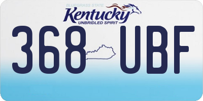 KY license plate 368UBF
