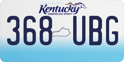 KY license plate 368UBG
