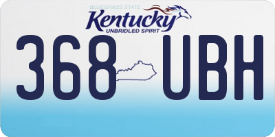 KY license plate 368UBH
