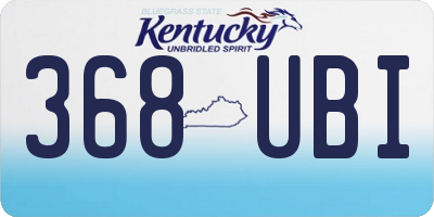 KY license plate 368UBI