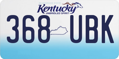 KY license plate 368UBK