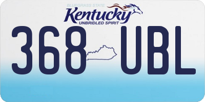 KY license plate 368UBL