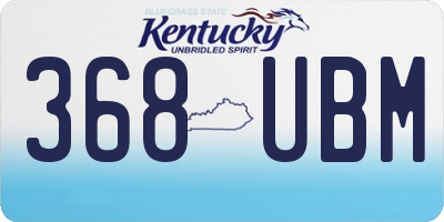 KY license plate 368UBM