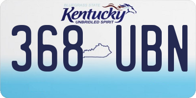 KY license plate 368UBN