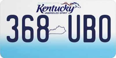 KY license plate 368UBO