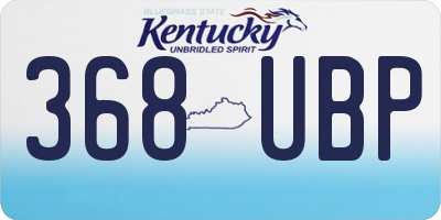KY license plate 368UBP