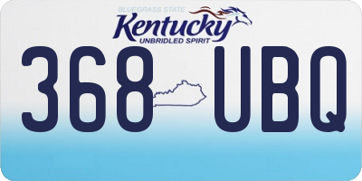 KY license plate 368UBQ