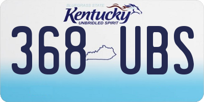 KY license plate 368UBS