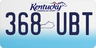 KY license plate 368UBT