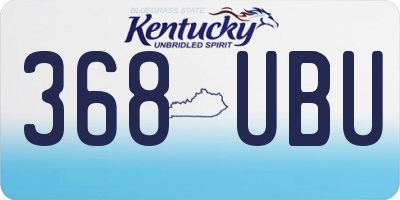 KY license plate 368UBU