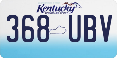 KY license plate 368UBV