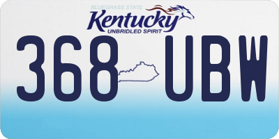 KY license plate 368UBW