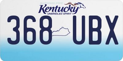 KY license plate 368UBX