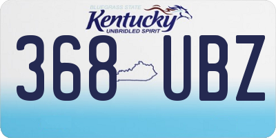 KY license plate 368UBZ