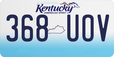 KY license plate 368UOV