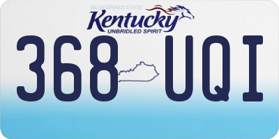 KY license plate 368UQI