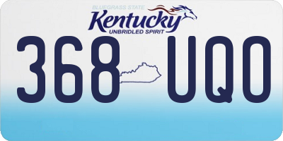 KY license plate 368UQO