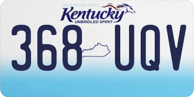 KY license plate 368UQV