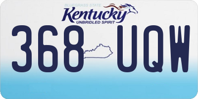 KY license plate 368UQW