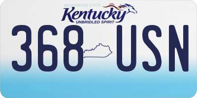KY license plate 368USN