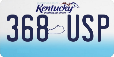 KY license plate 368USP