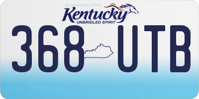 KY license plate 368UTB