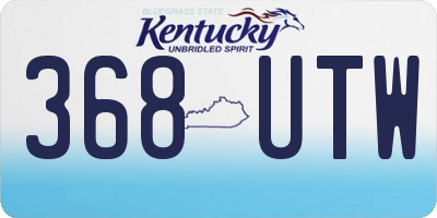 KY license plate 368UTW