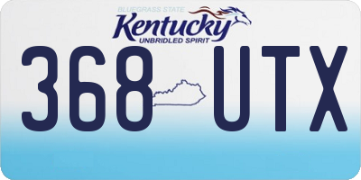KY license plate 368UTX